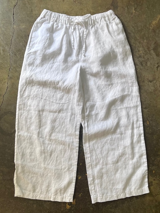 Boden Pants - Boden Wide Leg Linen Crop Pants White